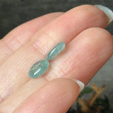Icy A-Grade Natural Steel Blue Jadeite Donut Pair No.180941
