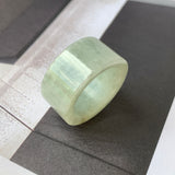 19.2mm A-Grade Natural Light Green Jadeite Archer Ring Band No.161602