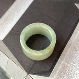 19.2mm A-Grade Natural Light Green Jadeite Archer Ring Band No.161602