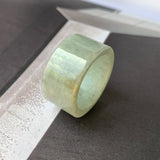 19.2mm A-Grade Natural Light Green Jadeite Archer Ring Band No.161602
