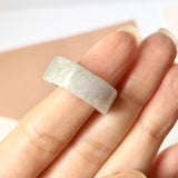 18.3mm A-Grade Natural Lavender Green Jadeite Abacus Ring Band No.162093