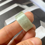 19.2mm A-Grade Natural Light Green Jadeite Archer Ring Band No.161602