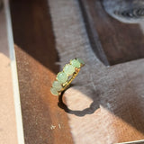 16.2mm A-Grade Natural Light Moss On Snow Jadeite Colour Galore Ring No.162622
