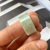 19.2mm A-Grade Natural Light Green Jadeite Archer Ring Band No.161602