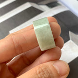 19.2mm A-Grade Natural Light Green Jadeite Archer Ring Band No.161602