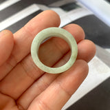 19.2mm A-Grade Natural Light Green Jadeite Archer Ring Band No.161602