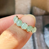 16.2mm A-Grade Natural Light Moss On Snow Jadeite Colour Galore Ring No.162622