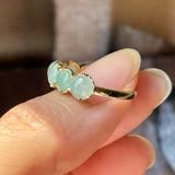 16.2mm A-Grade Natural Light Moss On Snow Jadeite Colour Galore Ring No.162622