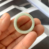 19.2mm A-Grade Natural Light Green Jadeite Archer Ring Band No.161602