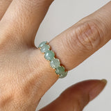 16.2mm A-Grade Natural Light Moss On Snow Jadeite Colour Galore Ring No.162622