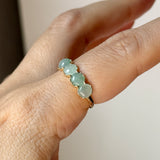 16.2mm A-Grade Natural Light Moss On Snow Jadeite Colour Galore Ring No.162622