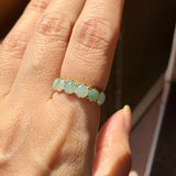 16.2mm A-Grade Natural Light Moss On Snow Jadeite Colour Galore Ring No.162622