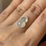 Icy A-Grade Type A Natural Floral Jadeite Jade Calabash Piece No.170486