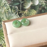 5.85 cts A-Grade Natural Green Jadeite Bagel Pair No.180253