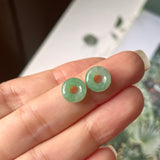 5.85 cts A-Grade Natural Green Jadeite Bagel Pair No.180253