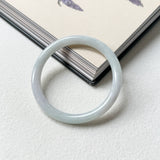 SOLD OUT: 53.7mm A-Grade Natural Lavender Green Jadeite Traditional Round Slim Cut Bangle No.152072