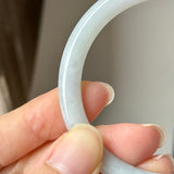 SOLD OUT: 53.7mm A-Grade Natural Lavender Green Jadeite Traditional Round Slim Cut Bangle No.152072