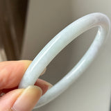SOLD OUT: 53.7mm A-Grade Natural Lavender Green Jadeite Traditional Round Slim Cut Bangle No.152072