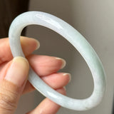 SOLD OUT: 53.7mm A-Grade Natural Lavender Green Jadeite Traditional Round Slim Cut Bangle No.152072