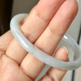 SOLD OUT: 53.7mm A-Grade Natural Lavender Green Jadeite Traditional Round Slim Cut Bangle No.152072