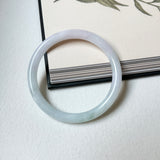 55.2mm A-Grade Natural Lavender Green Jadeite Traditional Round Slim Cut Bangle No.152073
