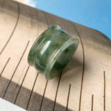 19.3mm A-Grade Natural Bluish Green Jadeite Archer Ring Band No.161607