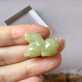 A-Grade Yellow Jadeite Dog Pendant No. 172933