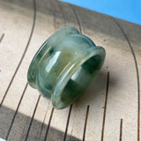19.3mm A-Grade Natural Bluish Green Jadeite Archer Ring Band No.161607