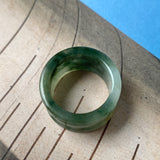 19.3mm A-Grade Natural Bluish Green Jadeite Archer Ring Band No.161607