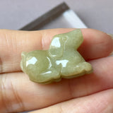 A-Grade Yellow Jadeite Dog Pendant No. 172933
