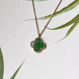 A-Grade Imperial Green Jadeite Petite Clover Pendant No.172212