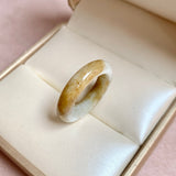 19.1mm A-Grade Brownish Yellow White Jadeite Ring Band No. 161656