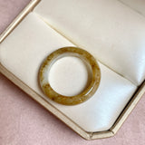19.1mm A-Grade Brownish Yellow White Jadeite Ring Band No. 161656