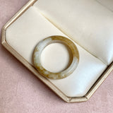 19.1mm A-Grade Brownish Yellow White Jadeite Ring Band No. 161656