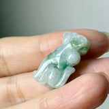A-Grade White Green Jadeite Dog Pendant No. 172934