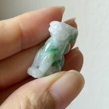 A-Grade White Green Jadeite Dog Pendant No. 172934