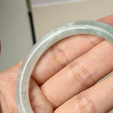 53mm A-Grade Natural Light Green Jadeite Traditional Round Bangle No.152050