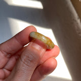 19.1mm A-Grade Brownish Yellow White Jadeite Ring Band No. 161656