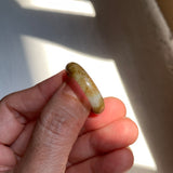 19.1mm A-Grade Brownish Yellow White Jadeite Ring Band No. 161656