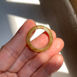 19.1mm A-Grade Brownish Yellow White Jadeite Ring Band No. 161656