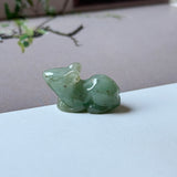 A-Grade Dark Green Jadeite Rat Pendant No. 172935