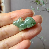 A-Grade Dark Green Jadeite Rat Pendant No. 172935