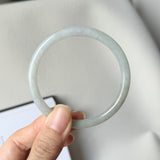 57.2mm A-Grade Natural Lavender Green Jadeite Traditional Round Slim Cut Bangle No.152075
