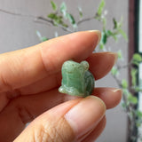 A-Grade Dark Green Jadeite Rat Pendant No. 172935