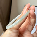 57.2mm A-Grade Natural Lavender Green Jadeite Traditional Round Slim Cut Bangle No.152075
