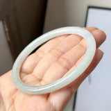 57.2mm A-Grade Natural Lavender Green Jadeite Traditional Round Slim Cut Bangle No.152075