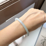 57.2mm A-Grade Natural Lavender Green Jadeite Traditional Round Slim Cut Bangle No.152075