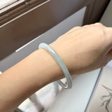 57.2mm A-Grade Natural Lavender Green Jadeite Traditional Round Slim Cut Bangle No.152075