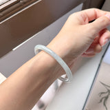 57.2mm A-Grade Natural Lavender Green Jadeite Traditional Round Slim Cut Bangle No.152075