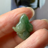 A-Grade Dark Green Jadeite Rabbit Pendant No. 172936